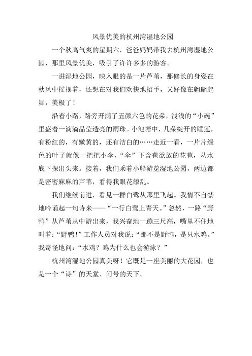风景优美的杭州湾湿地公园