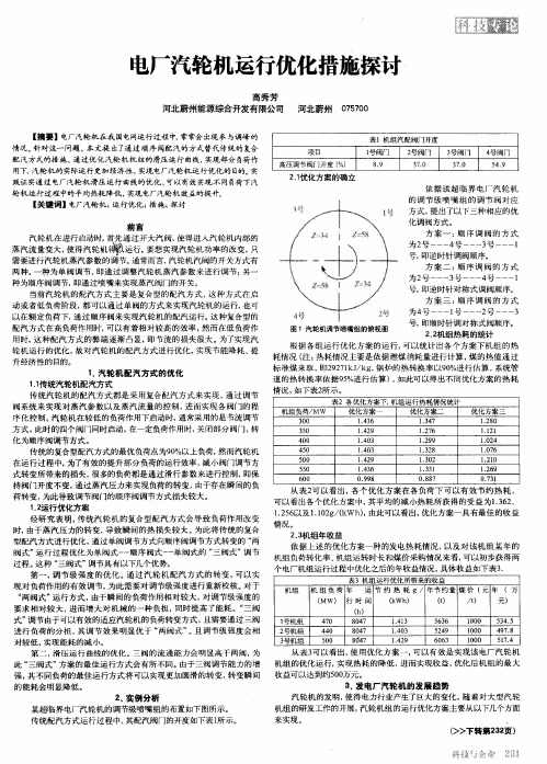 电厂汽轮机运行优化措施探讨