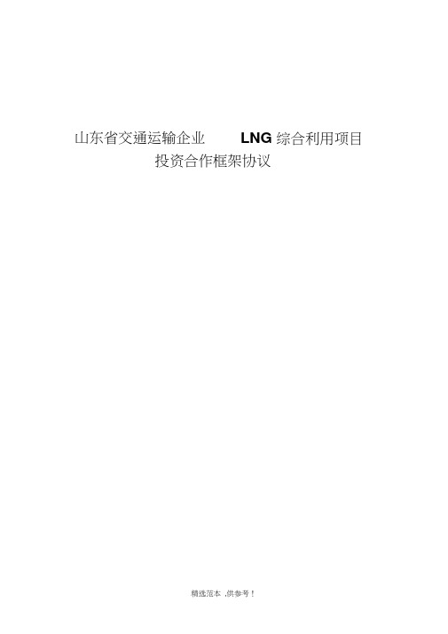 运输公司LNG项目协议模版doc