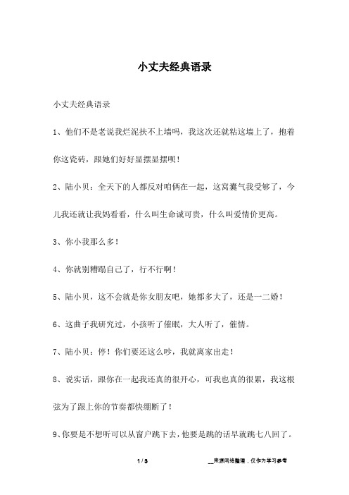 小丈夫经典语录