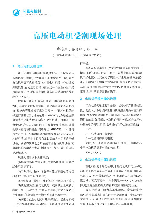 高压电机受潮处理方法