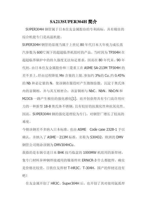 SA213SUPER304H简介