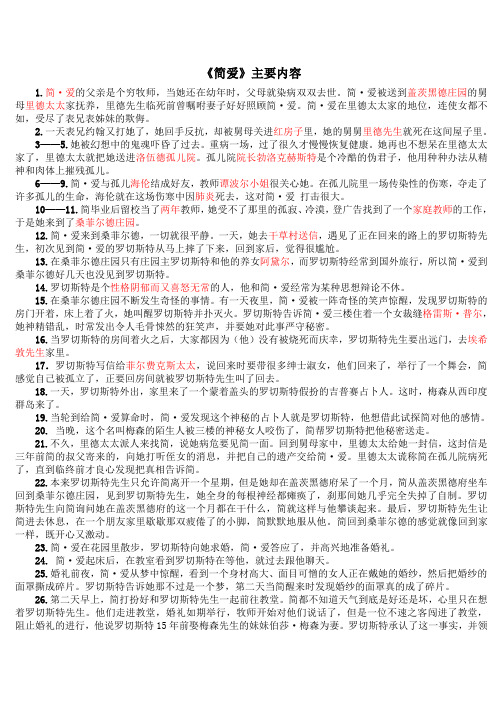 简爱每章梗概