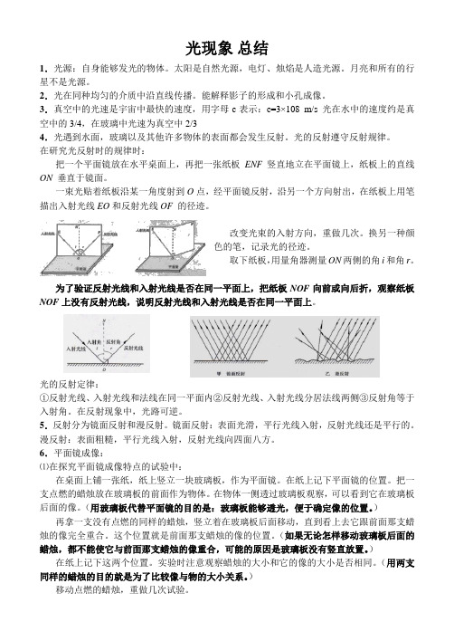 光现象知识归纳