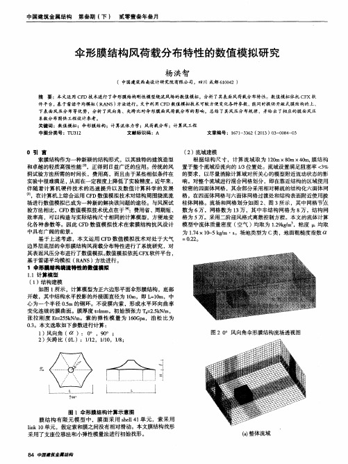 伞形膜结构风荷载分布特性的数值模拟研究