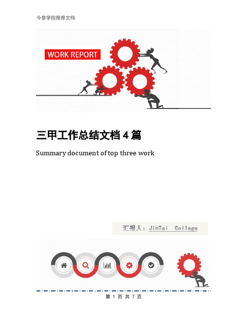 三甲工作总结文档4篇