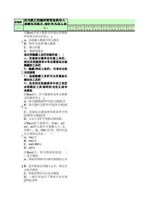 Excel多选题