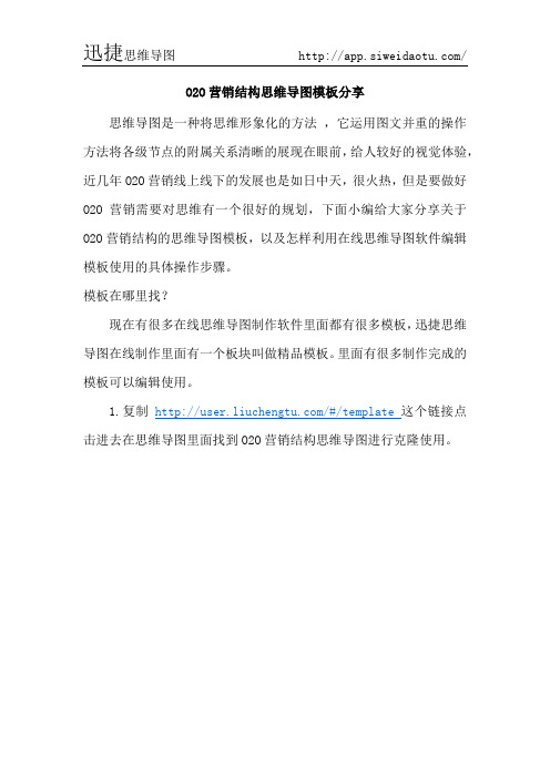 O2O营销结构思维导图模板分享