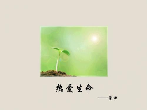 初中语文2018年人教版九年级下册PPT课件8 热爱生命