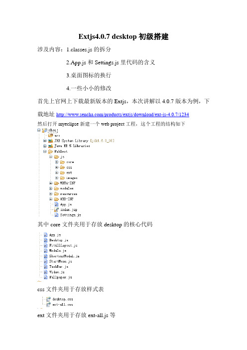 Extjs4.0.7 desktop基础搭建
