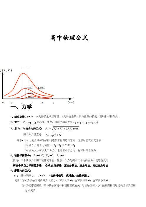 2021年高中物理公式总结