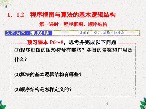 人教版高中数学必修三课件 第一章 1.1 1.1.2 第一课时 程序框图、顺序结构