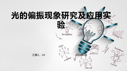 光的偏振现象研究及应用实验