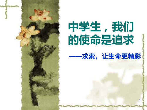 中学生的使命是追求-主题班会(精品课件)