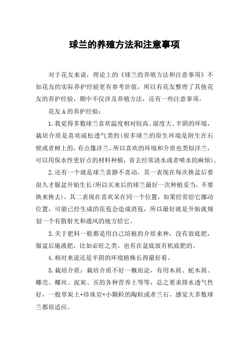 球兰的养殖方法和注意事项