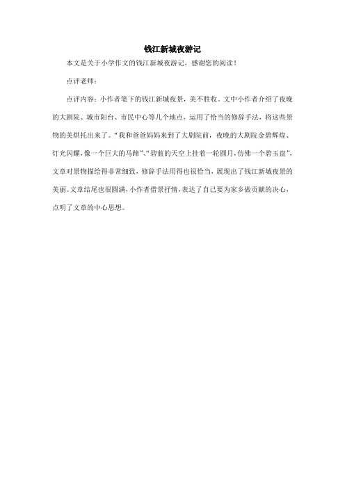 钱江新城夜游记_小学作文
