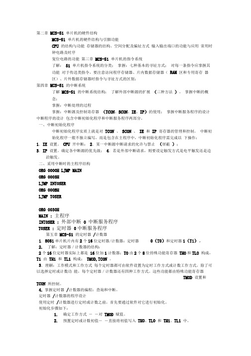 单片机复习提纲