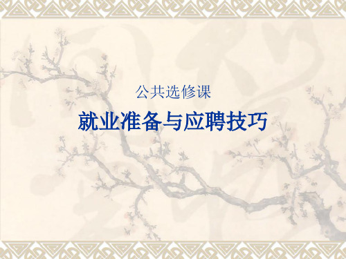 公共选修课就业准备和应聘技巧