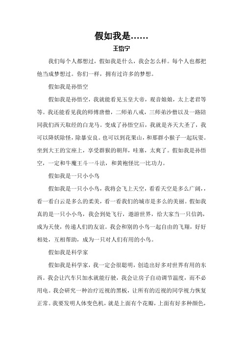 假如我是……