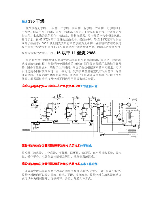 硫酸镁浓缩蒸发装置,硫酸镁多效蒸发结晶技术