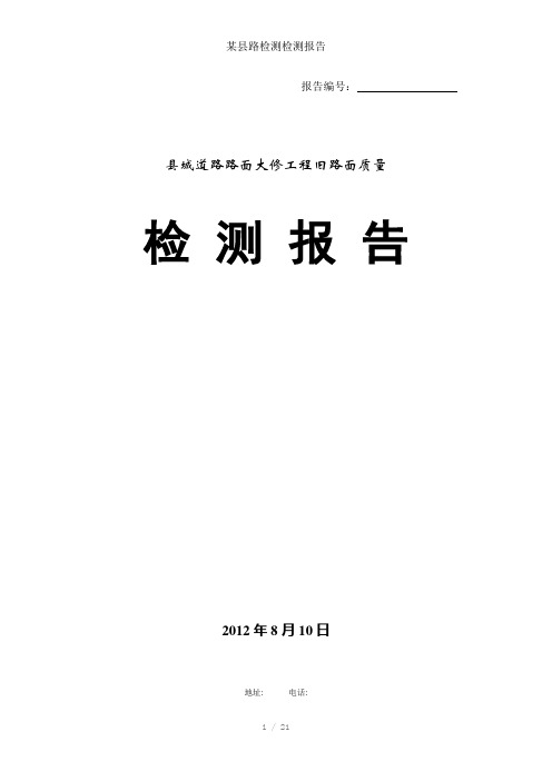 某县路检测检测报告参考模板