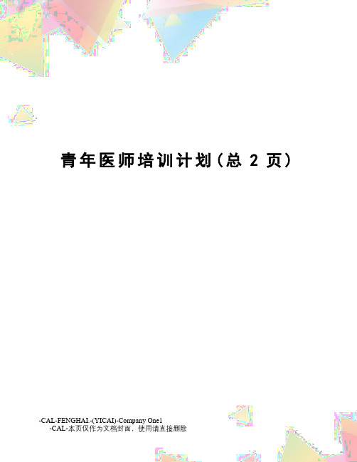 青年医师培训计划