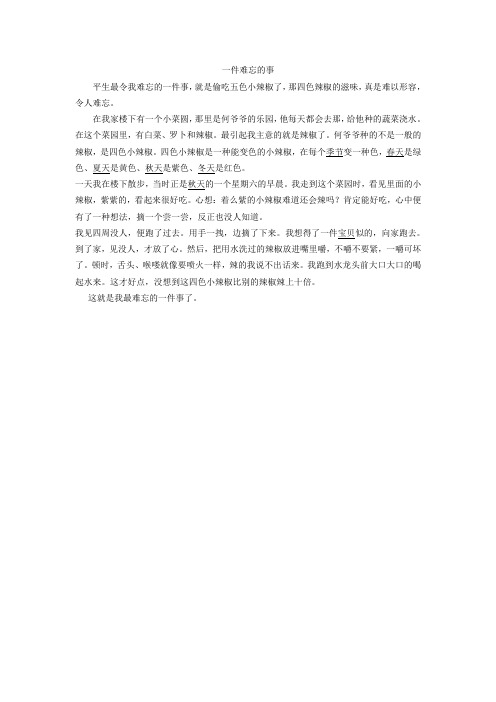 一件难忘的事
