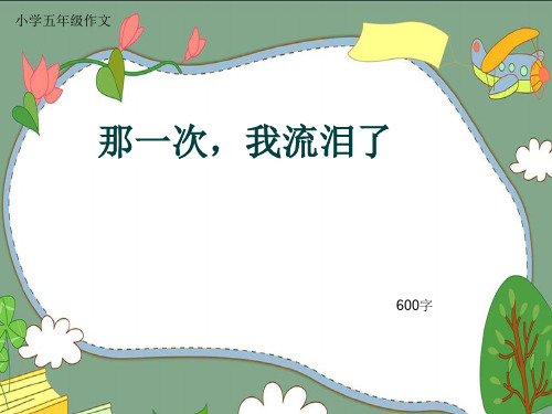 小学五年级作文《那一次,我流泪了》600字(共9页PPT)