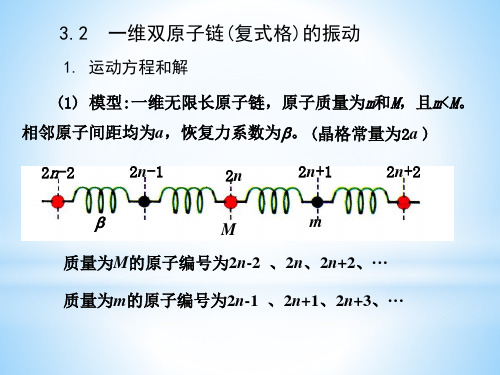 半导体物理：2.2 一维双原子链(复式格)的振动