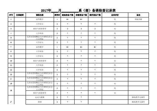 备课检查记录表