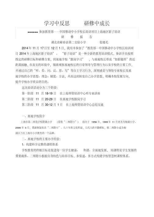 影子校长研修报告-张晓毛doc