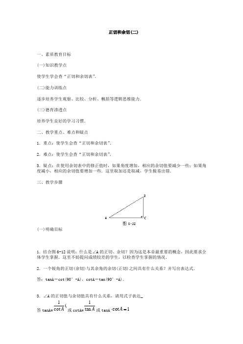 正切和余1