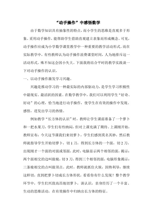 “动手操作”中感悟数学