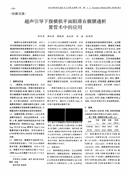 超声引导下腹横肌平面阻滞在腹膜透析置管术中的应用