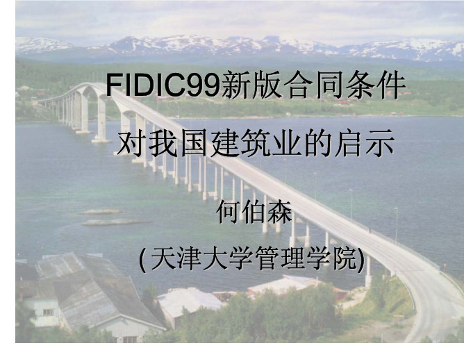 FIDIC99新版合同条件-新版合同条件