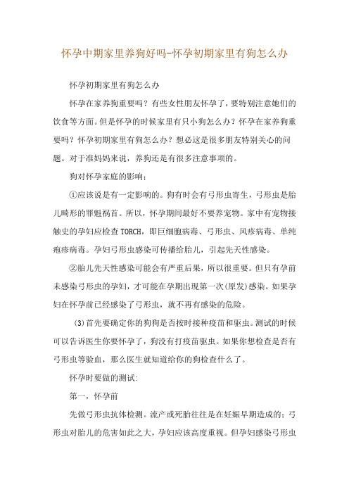 怀孕中期家里养狗好吗-怀孕初期家里有狗怎么办