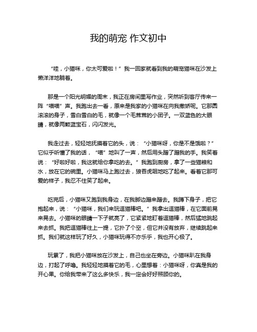 我的萌宠 作文初中