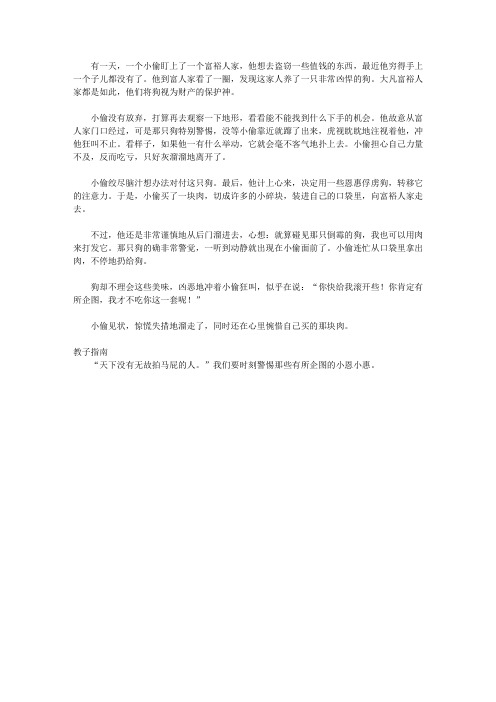 (青少年心灵成长直通车)满足孩子好奇心的经典故事_小偷的好意