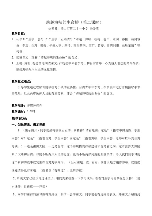 跨越海峡的生命桥(第二课时)