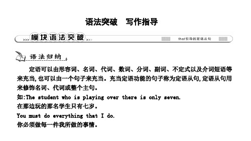 2019年秋外研版九年级英语上册习题课件Module10 语法突破 写作指导(共16张PPT)