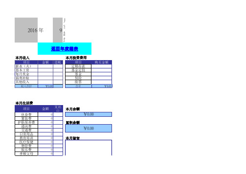 家庭收入支出表excel模版