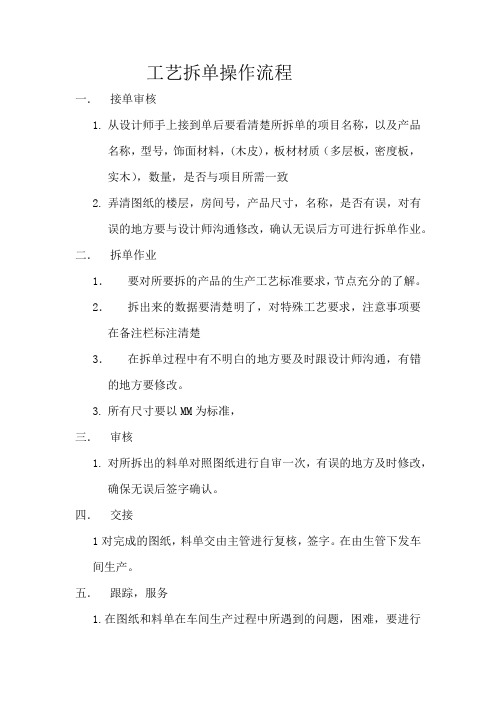 橱柜工艺拆单流程