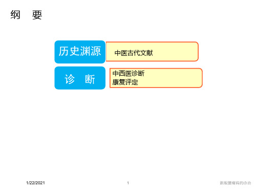 新版腰痛病的诊治培训课件