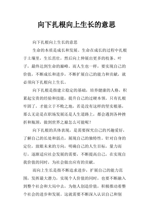 向下扎根向上生长的意思