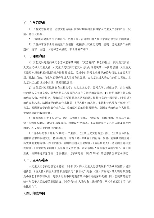 文艺复兴时期欧洲文学