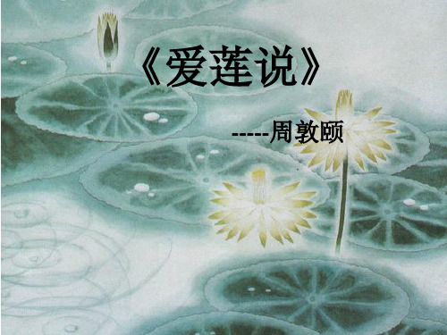 一等奖《爱莲说 》说课ppt