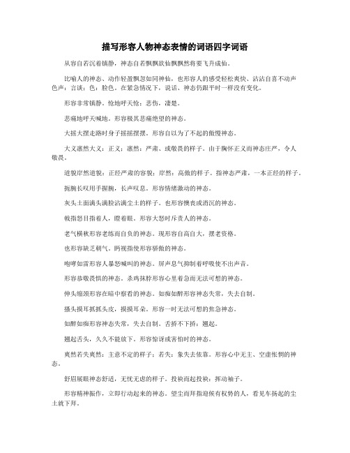 描写形容人物神态表情的词语四字词语
