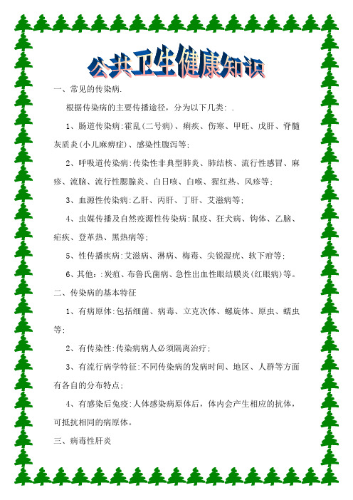 公共卫生健康小知识.doc