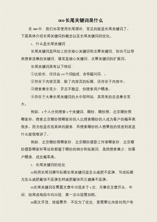 SEO长尾关键词是什么