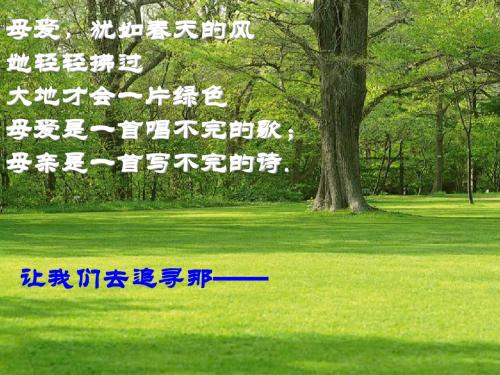 综合性学习献给母亲的歌PPT精选教学课件